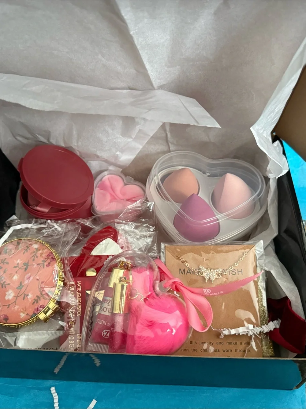 Pink makeup accessories gift Set